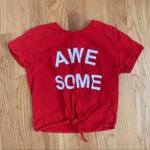 Red Awesome Tied Tee